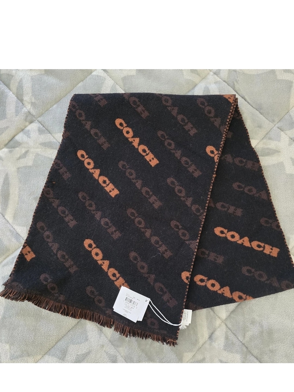 COACH TEXT MUFFLER SCARF/ NEW WITH TAGS